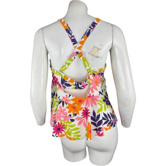 Terra & Sky 1X Tankini Top Swimwear Floral Molded Cup Underwire NWT Plus Size - Picture 4 of 14